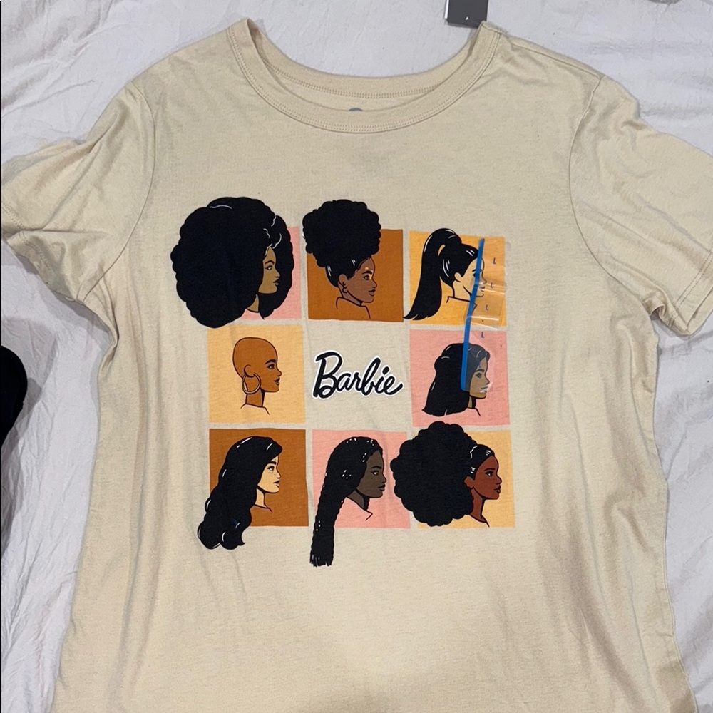 Barbie Graphic Tee with Diverse Hairstyles